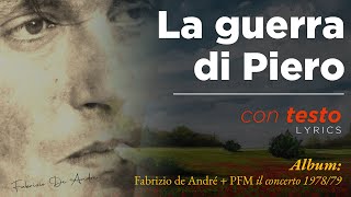 La Guerra Di Piero con Testo  Fabrizio De Andr  Pfm  Il Concerto 197879