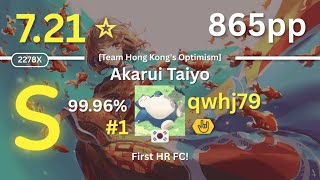 7.87⭐qwhj79 | SAMString - Akarui Taiyo [Team Hong Kong's Optimism] +HR #1 99.96% 865pp FC