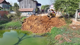 FULL VIDEO!! BULLDOZER KOMAT’SU D21A PUSHING THE SOIL INTO WATER - DUMP TRUCK 5 TON