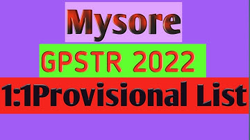 gpstr 1:1 mysore list|gpstr 2022 result
