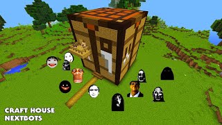 SURVIVAL CRAFTING TABLE HOUSE WITH 100 NEXTBOTS in Minecraft - Gameplay | Coffin Meme