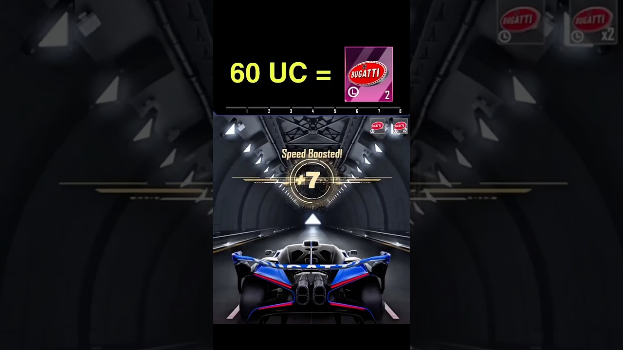 😱2 BUGATTI ONLY 60UC FREE TRICK GIVEAWAY NORMAL ACCELERATION TRICK | PUBG BGMI