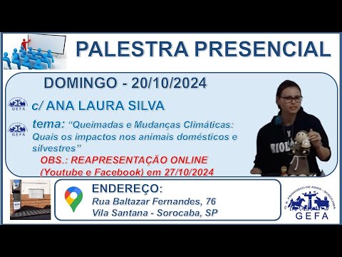 Assista: Palestra Presencial - c/ ANA LAURA SILVA (20/10/2024)