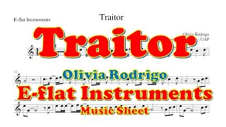 Olivia Rodrigo traitor Sheet Music in Eb Major (transposable