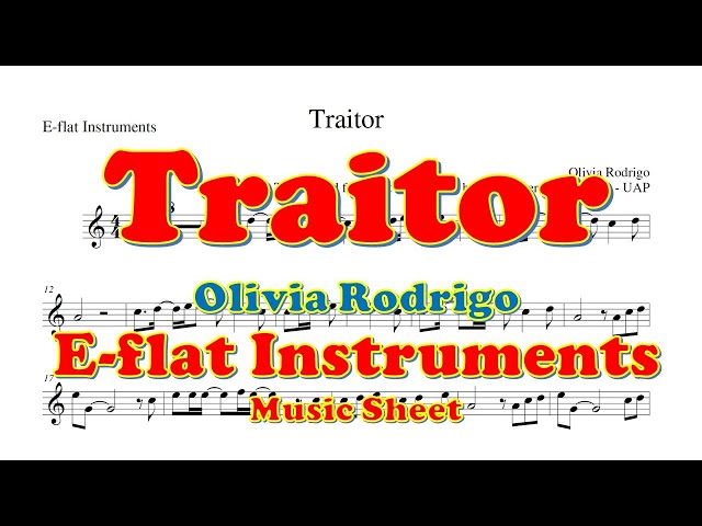 Olivia Rodrigo traitor Sheet Music (Leadsheet) in Eb Major