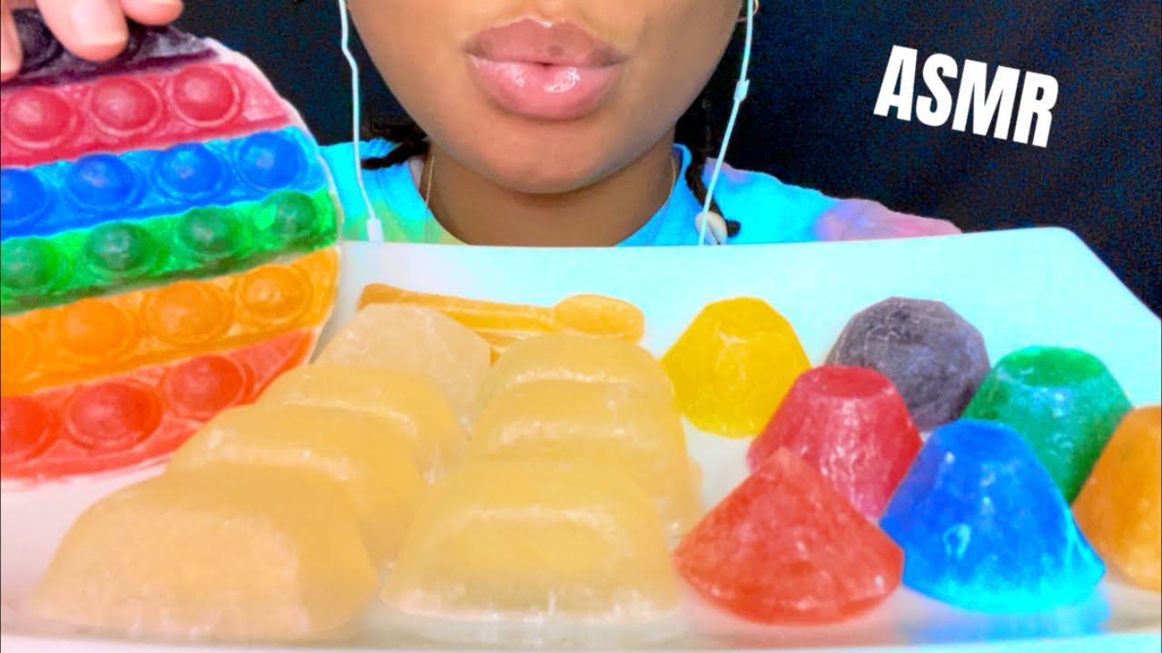 Edible Crystals 💎 Crunchy outside, jelly inside~ #foodasmr #cookingas, msshiandmrhe