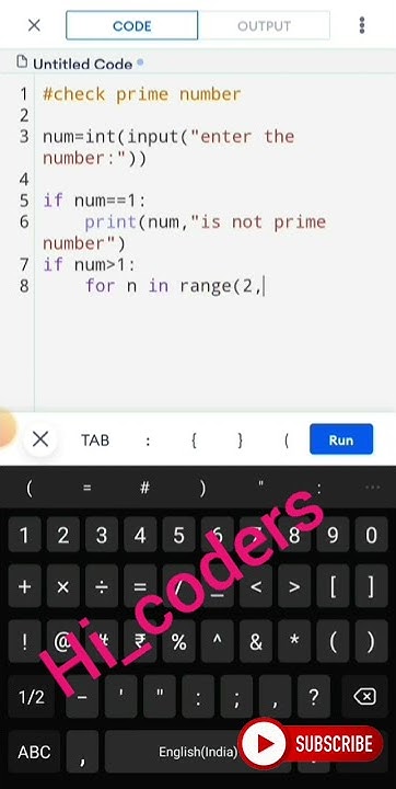 Prime number check in python how to check prime number in python#shorts ...