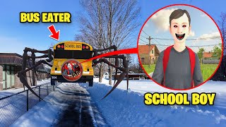 Drone Catches SCHOOL BUS EATER EATING SCHOOLBOY RUNAWAY IN REAL LIFE! (INFECTED SCHOOL)