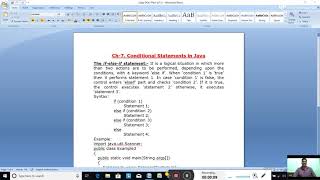 Class-9. Computer Applications. Ch-7. Conditional  Statements in Java. Part-3. Date-7/10/2020.