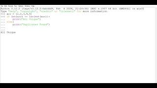 Python program : WAP in array to check all elements unique 