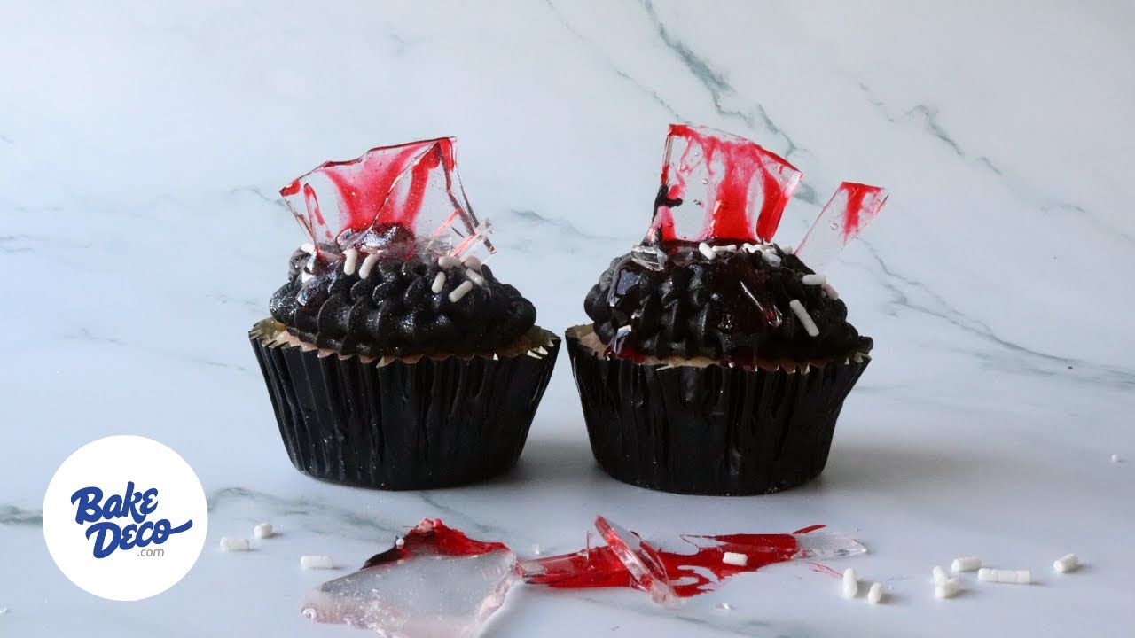 Gory Broken Glass Halloween Cupcake Design