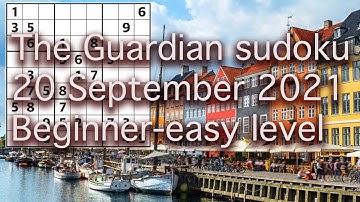 Sudoku solution – The Guardian sudoku 20 September 2021 Beginner easy level
