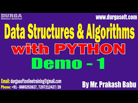 DSA with PYTHON tutorials || Demo - 1 || by Mr. Prakash Babu On 20-09-2023 @7PM IST