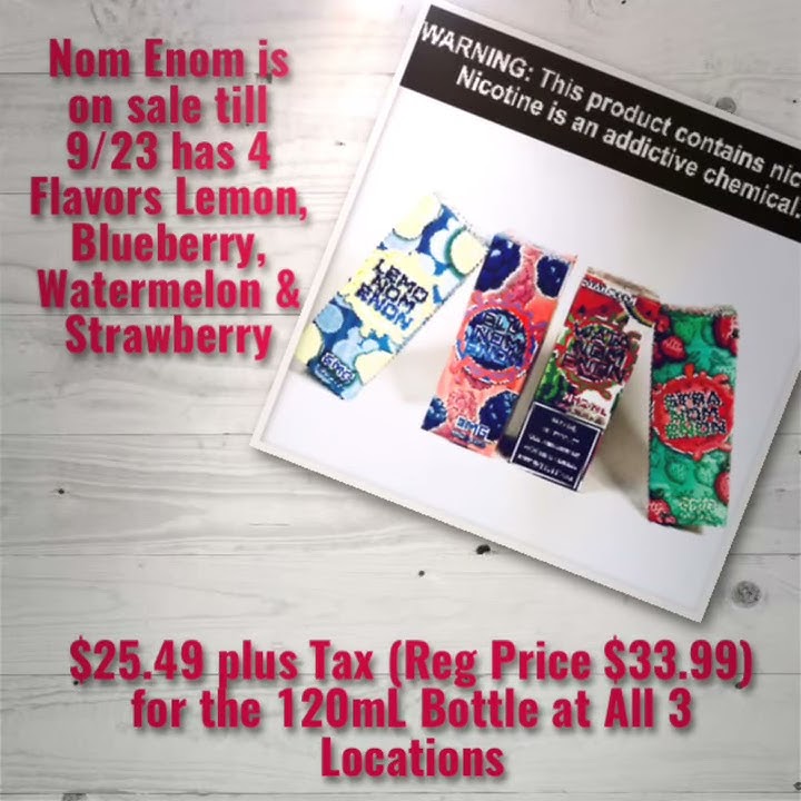Nom Enom is on sale till 9/23 has 4 Flavors Lemon, Blueberry, Watermelon & Strawberry