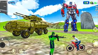 Rope Frog Ninja Hero Vegas Crime Simulator Robot and Army Tank - Android Gameplay #2 screenshot 5