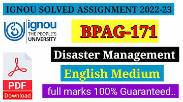 ignou bpag 171 ignou solved assignment 2022-23 bag bscg bhag bcom
