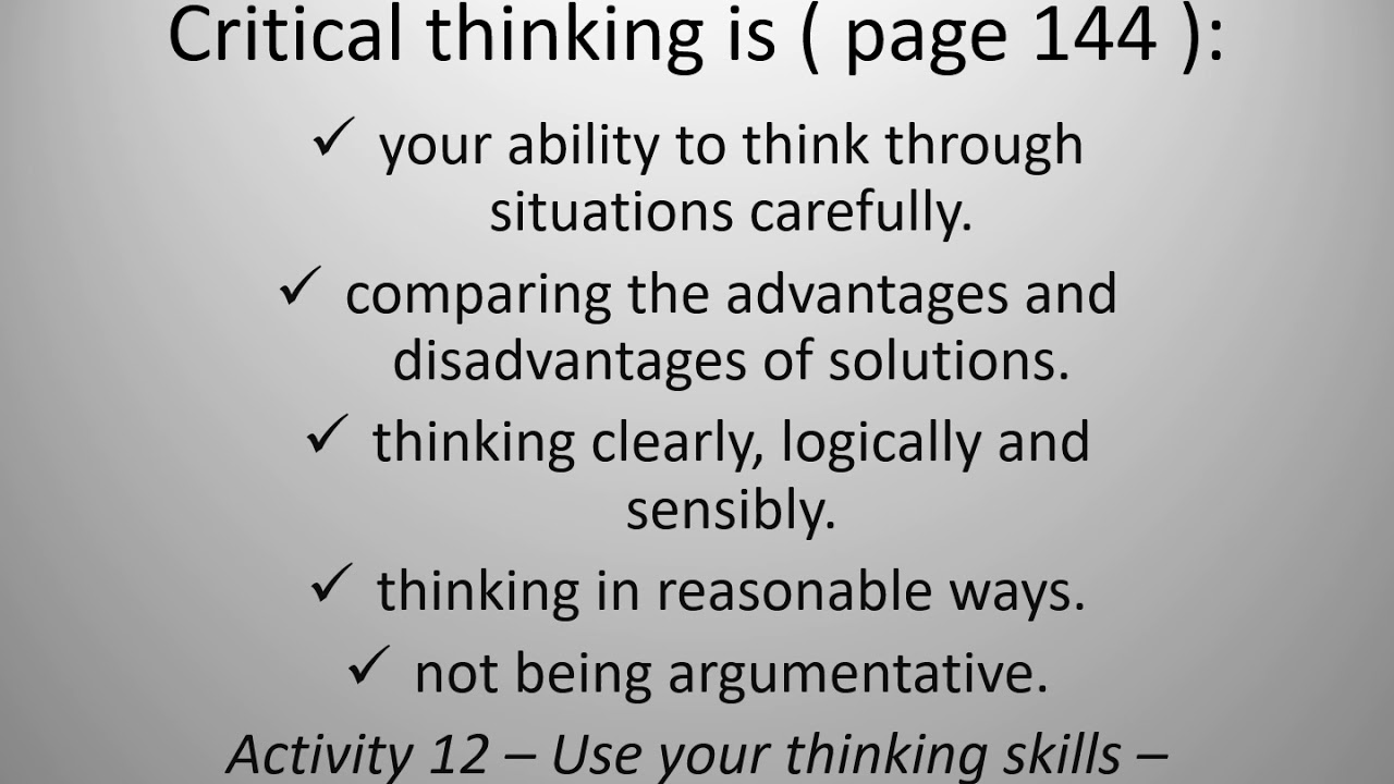 social constructive and critical thinking skills