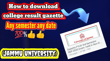 How to download 2&4 semester Result gazette Jammu University||Result Gazette kasa download Kara JU