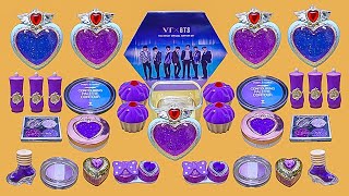 Bts Purple Slime - Mixing Makeup Eyeshadow Into Clear Slime Asmr 110 Satisfying Slime Video