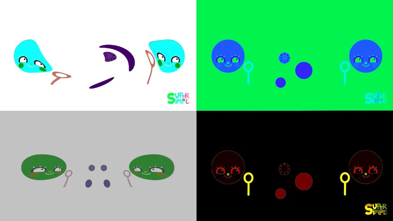 Super Simple Songs: Лопание воздушных шариков на разделенном экране (Спонсор: Gamavision Csupo Ef...