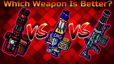 Pixel Gun 3D - Automatic Peacemaker Vs Hand Minigun Vs Excalibur [Minigun Versus]