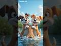 Two dogs fought over a bone 🍗🐕#youtubeshorts #shorts #ai #cartoon #ytshorts #story #deepak_kvi