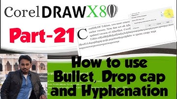 Coral draw x8 Use Bullet, Drop cap and Hyphenation part-21 |coral draw x8 tutorial |sunami shiv tech