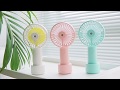【台座＆小ボトル付き】ミストハンディファン スタンド付 可愛い USB ハンディ 扇風機