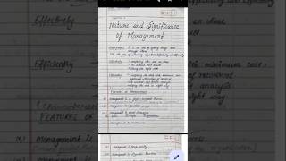 Nature & Significance of Management | Class 12 BST |Ch- 1| Handwritten Notes #class12 #bst #notes