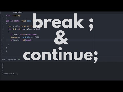 Usage of break and continue statements | Java Tutorials by Aman