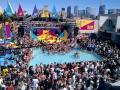 Araabmuzik performs live on the mpc at palms pool in las vegas on day 3 of mtv spring break 2012