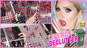 1000+ Lipsticks! 🔪😱 ORGANIZE AND DECLUTTER MY MAKEUP COLLECTION! 😏