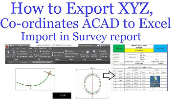Export XYZ coordinates from autocad to excel or directly import in survey report with sketch