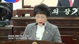 제236회 정례회 제2차 본회의   20131120   최경애 위원장 구정질문