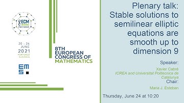 8ECM Plenary Lecture: Xavier Cabré