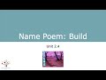 Name Poem: Build (Part 1) | Lesson 2.4 | ACT | ECforALL