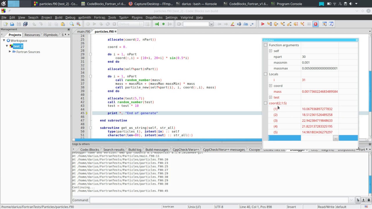 Debugging Fortran Code Using Code Blocks Ide Youtube