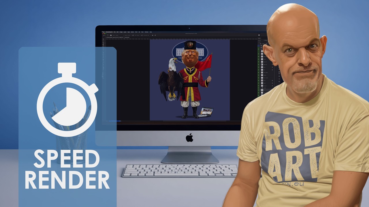 SPEED RENDER ILLUSTRATION ART | PaperTrollz Trump Caricature – Red Regime Leader Illustration