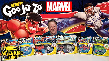 6 Marvel Heroes of Goo Jit Zu Ultimate Glow Surge Collection: Red Hulk vs Captain America!