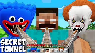 This is HUGGY WUGGY and HEROBRINE tunnel PENNYWISE in minecraft - Gameplay animations