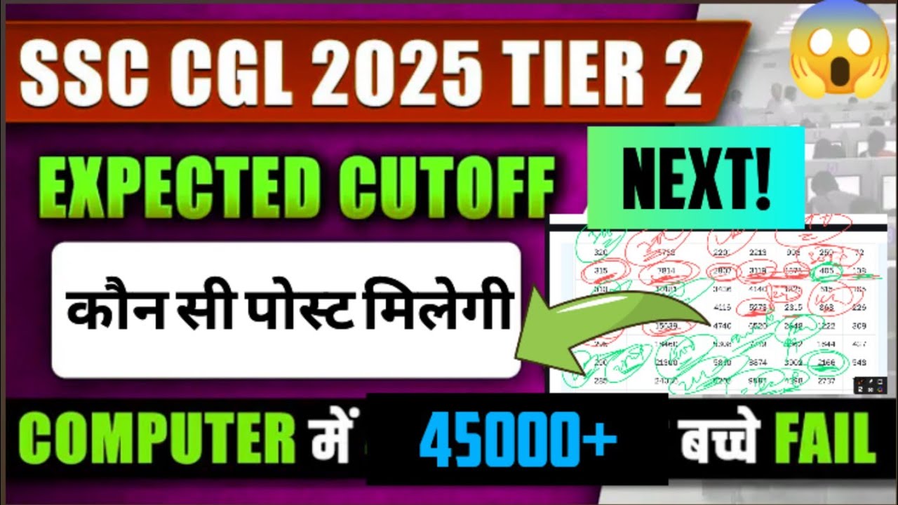 SSC CGL 2025 TIER 2 👉🎯 EXPECTED CUTOFF ANALYSIS 🎯 SSC CGL 2025 MAINS CUT OFF ANALYSIS