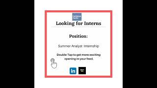 GoldmanSachs is Hiring Interns!! Summer Analyst Internship!! InternInfo
