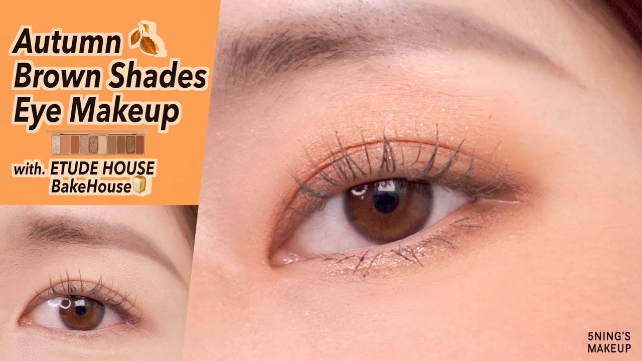 [SUBS]Осенняя косметика для глаз с коричневым оттенком🍂/ETUDE HOUSE ShadowPalette Bakehouse🍞/5NING