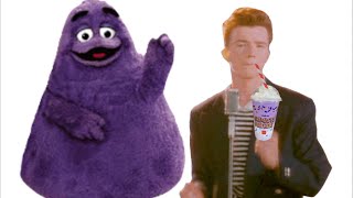 Rick Astley Tries The Grimace Shake