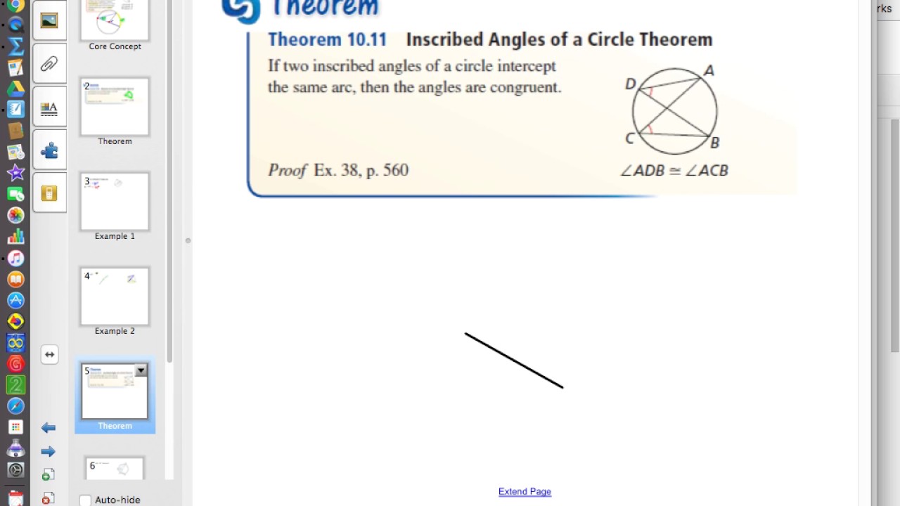Chapter 10 Lesson 4a - Inscribed Angles - YouTube