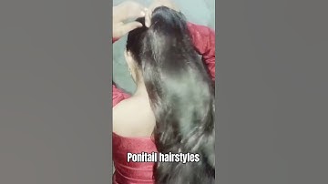 ponitail hairstyles #hairtutorial #hairstyle #easyhairstyle #hairhack #hair #youtubeshorts ❤️💖