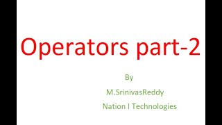 Core Java || operators part -2 || by M.SrinivasReddy