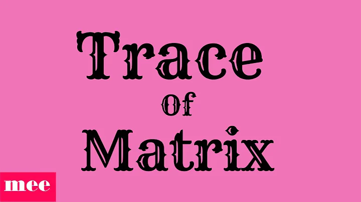 Trace of matrix