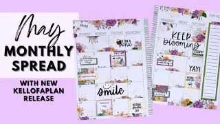 PLAN WITH ME & FLIP THROUGH | MAY MONTHLY SPREAD WITH NEW KELLOFAPLAN RELEASE