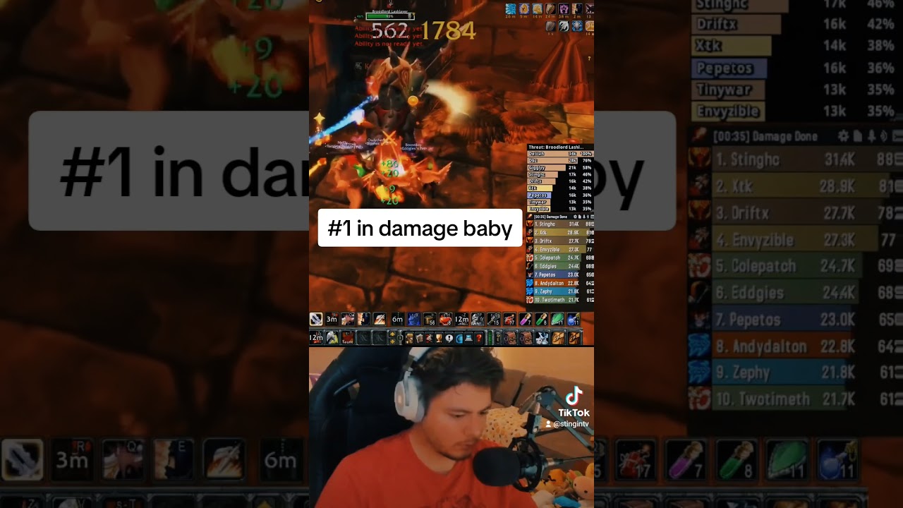 Hardcore WoW, but you top damage in a raid 